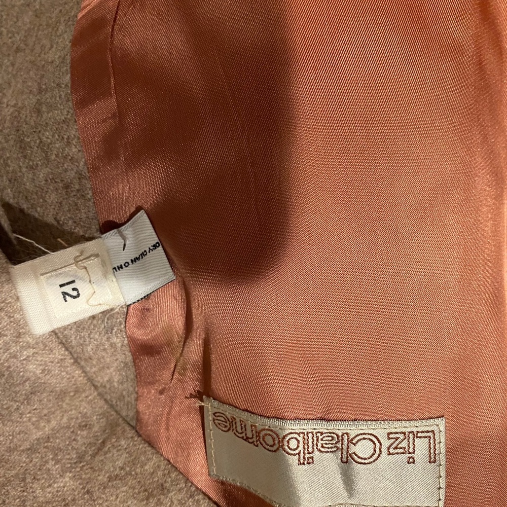 Liz Claiborne Tan Wool Vintage Long Sleeves Jacket - Picture 10 of 11